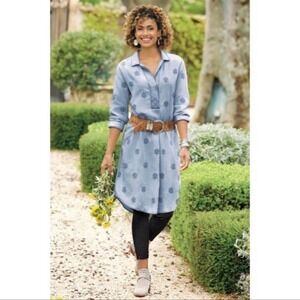 Soft Surroundings PS Paisley Park Chambray Shirt Dress Tunic